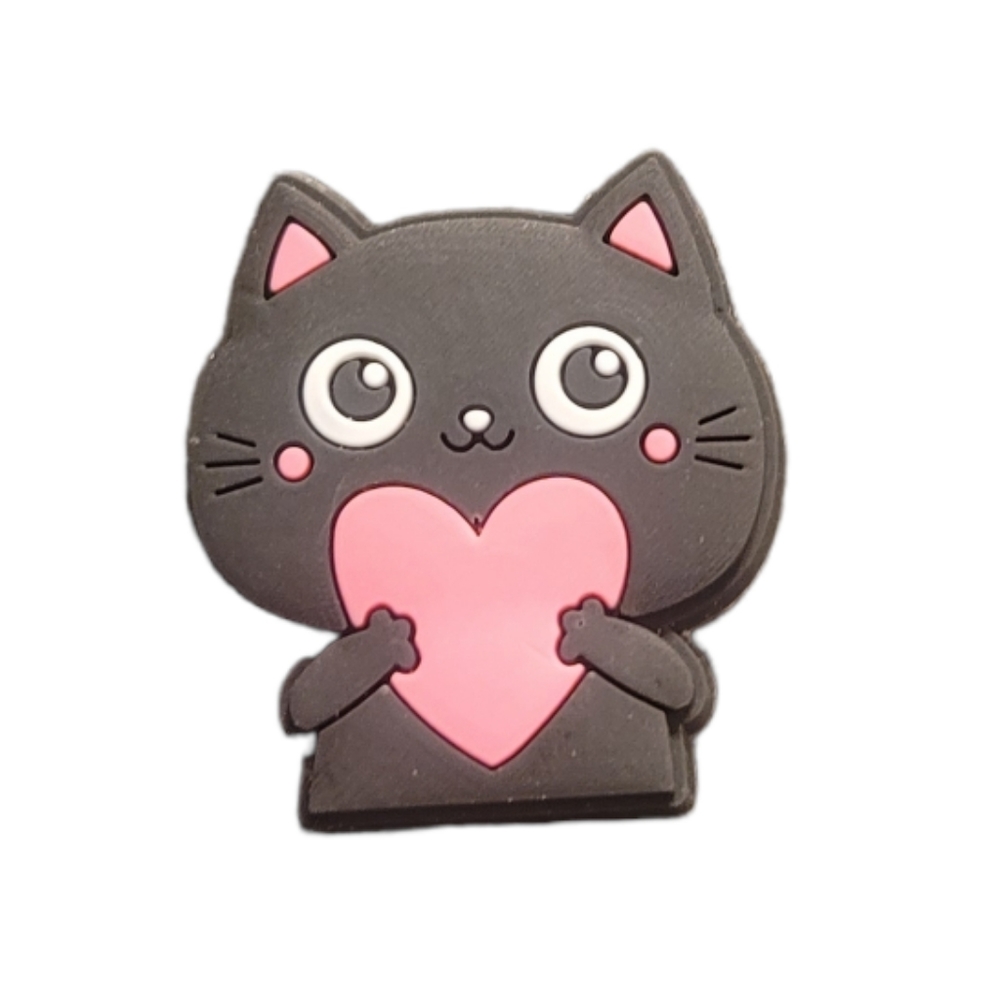 NEW Cat Heart Cute Cartoon Croc Charm